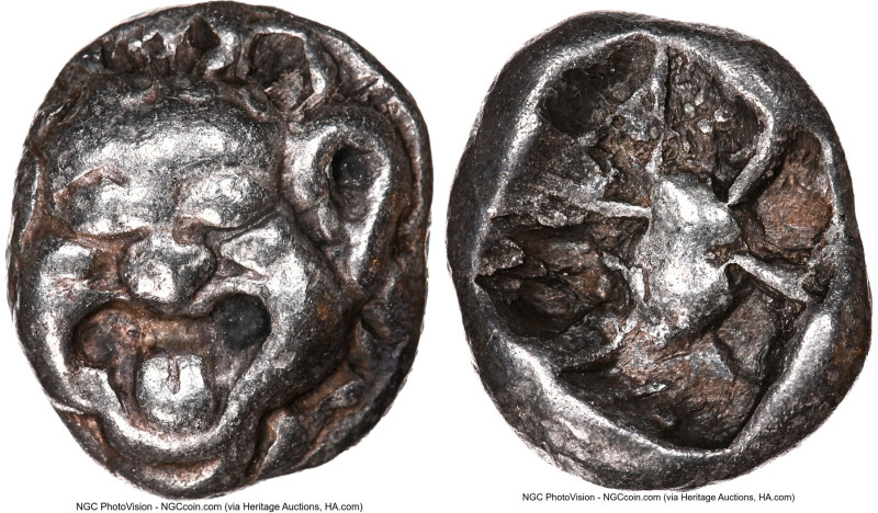 MYSIA. Parium. Ca. 500-450 BC. AR drachm (14mm). NGC XF. Gorgoneion facing with ...