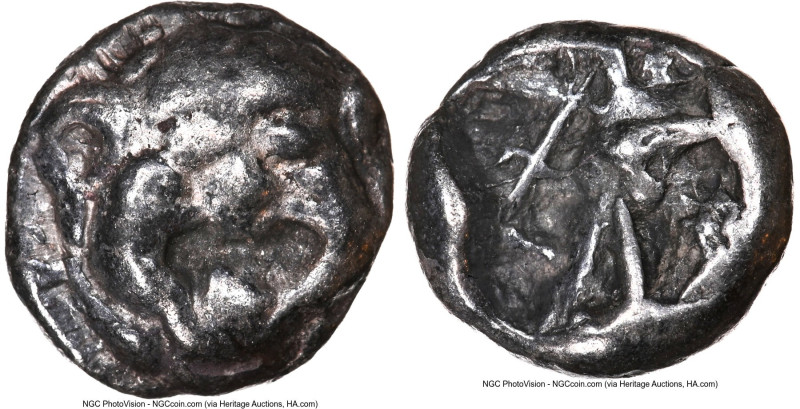 MYSIA. Parium. Ca. 500-450 BC. AR drachm (13mm). NGC VF. Gorgoneion facing with ...