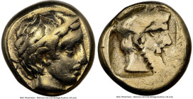 LESBOS. Mytilene. Ca. 454-427 BC. EL sixth-stater or hecte (11mm, 2.52 gm, 5h). NGC VF 4/5 - 3/5, brushed. Head of young male right, wearing taenia / ...