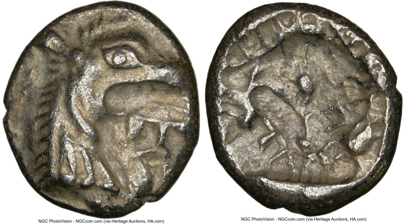 CARIA. Halicarnassus. Ca. 510-480 BC. AR hecte (12mm). NGC Choice XF. Head of ke...