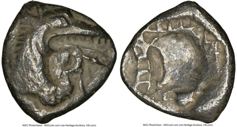 CARIA. Halicarnassus. Ca. 510-480 BC. AR hecte (12mm). NGC Choice VF. Head of ke...