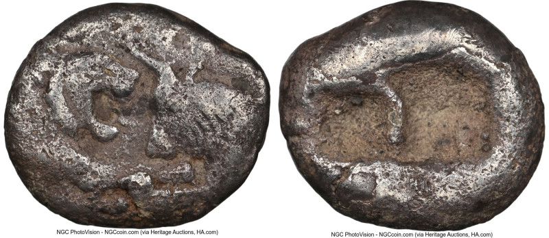 LYDIAN KINGDOM. Croesus (561-546 BC). AR half-stater or siglos (20mm, 5.31 gm). ...