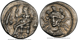CILICIA. Tarsus. Balacros, as Satrap (333-323 BC). AR stater (23mm, 10.64 gm, 10h). NGC AU 3/5 - 4/5. Baaltars seated left, scepter surmounted by lotu...