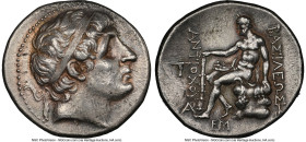 SELEUCID KINGDOM. Antiochus II Theos (261-246 BC). AR tetradrachm (28mm, 16.92gm, 11h). NGC XF 5/5 - 2/5, Fine Style, brushed. Cyme. Diademed head of ...