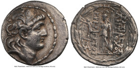 SELEUCID KINGDOM. Antiochus VII Euergetes (Sidetes) (138-129 BC). AR tetradrachm (29mm, 11h). NGC VF. Antioch on the Orontes. Diademed head of Antioch...