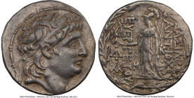 SELEUCID KINGDOM. Antiochus VII Euergetes (Sidetes) (138-129 BC). AR tetradrachm (30mm, 12h). NGC VF. Posthumous issue of Cappadocian Kingdom, under A...