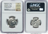 PHOENICIA. Tyre. Ca. 126/5 BC-AD 65/6. AR shekel (25mm, 12.58 gm, 1h). NGC VF 4/5 - 1/5, smoothing. Dated Civic Year 178 (AD 52/3). Laureate head of M...