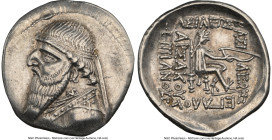 PARTHIAN KINGDOM. Mithradates II (ca. 121-91 BC). AR drachm (21mm, 1h). NGC XF, scratches. Rhagae or Ecbatana, ca. 109-96/5 BC. Diademed, draped bust ...