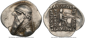 PARTHIAN KINGDOM. Mithradates II (ca. 121-91 BC). AR drachm (26mm, 12h). NGC VF, brushed. Rhagae or Ecbatana, ca. 109-96/5 BC. Diademed, draped bust o...