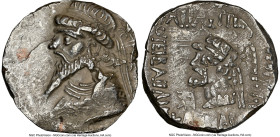 ELYMAIS KINGDOM. Kamnaskires V (ca. 54-32 BC). AR tetradrachm (23mm, 12h) NGC Choice VF, die shift. Seleucia ad Hedyphon. Diademed, draped bust of Kam...