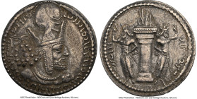 SASANIAN KINGDOM. Shapur I (AD 240-272). AR drachm (24mm, 4.24 gm, 9h). NGC Choice XF 4/5 - 2/5, scratches. Pahlavi legend around rim, bust of Shapur ...