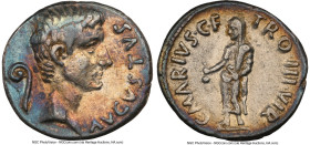 Augustus (27 BC-AD 14). AR denarius (19mm, 3.96 gm, 5h). NGC Choice VF 4/5 - 3/5, brushed Rome, 13 BC. AVGVSTVS, bare head Augustus right; lituus left...