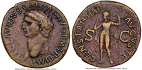 Claudius I (AD 41-54). AE as (28mm, 11.19 gm, 5h). NGC VF 5/5 - 4/5. Rome, ca. AD 41-50. TI CLAVDIVS CAESAR AVG P M TR P IMP, bare head of Claudius I ...