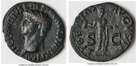 Claudius I (AD 41-54). AE as (30mm, 9.84 gm, 6h). Choice VF. Rome, ca. AD 41-51. TI CLAVDIVS CAESAR AVG P M TR P IMP, bare head of Claudius I left / L...