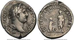 Hadrian (AD 117-138). AR denarius (19mm, 3.06 gm, 6h). NGC Choice Fine 5/5 - 2/5, brushed. Rome, AD 130-133. HADRIANVS-AVG COS III P P, laureate head ...