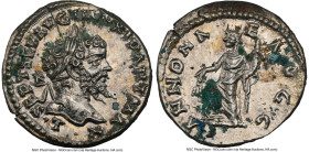 Septimius Severus (AD 193-211). AR denarius (18mm, 3.22 gm, 6h). NGC MS 5/5 - 2/5. Laodicea, AD 198-202. L SEPT SEV AVG IMP XI PART MAX, laureate head...
