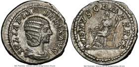 Julia Domna (AD 193-217). AR denarius (20mm, 7h). NGC Choice XF. Rome, ca. AD 211-217. IVLIA PIA-FELIX AVG, draped bust of Julia Domna right, seen fro...