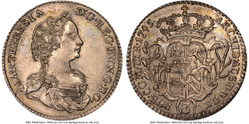Maria Theresa 3 Kreuzer 1745 MS61 NGC, Hall mint, KM1691. Value below crowned arms in branches. HID09801242017 © 2022 Heritage Auctions | All Rights R...
