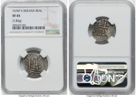 Charles II Cob Real 1676 P-E XF45 NGC, Potosi mint, KM23. 3.84gm. Tied for top grade certified. HID09801242017 © 2022 Heritage Auctions | All Rights R...