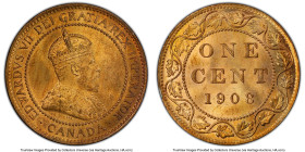 Edward VII Cent 1908 MS64 Red and Brown PCGS, Ottawa mint, KM8. Includes old ICCS tag. HID09801242017 © 2022 Heritage Auctions | All Rights Reserved