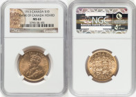 George V gold 10 Dollars 1913 MS63 NGC, Ottawa mint, KM27, Fr-3. Bank of Canada Hoard. HID09801242017 © 2022 Heritage Auctions | All Rights Reserved