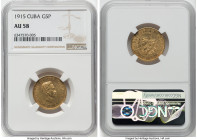 Republic gold 5 Pesos 1915 AU58 NGC, Philadelphia mint, KM19. HID09801242017 © 2022 Heritage Auctions | All Rights Reserved