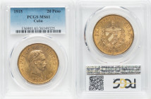 Republic gold 20 Pesos 1915 MS61 PCGS, Philadelphia mint, KM21, Fr-1. HID09801242017 © 2022 Heritage Auctions | All Rights Reserved
