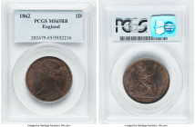 Victoria Penny 1862 MS65 Red and Brown PCGS, KM749.2, S-3954, Without signature on obverse. HID09801242017 © 2022 Heritage Auctions | All Rights Reser...