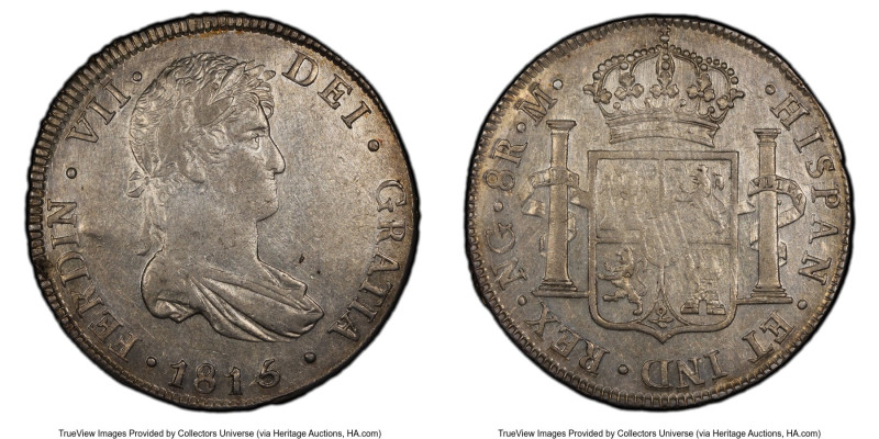 Ferdinand VII 8 Reales 1815 NG-M AU50 PCGS, Nueva Guatemala mint, KM69. HID09801...