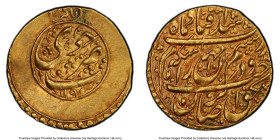 Karim Khan (AH 1166-1193 / AD 1753-1779) gold 1/4 Mohur AH 1190 (1776) AU Details (Environmental Damage) PCGS, Khoy mint, KM525.3, Fr-20. 2.75gm. Zand...