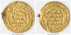 Great Seljuq. Tughril Beg gold Dinar ND (AH 429-455 / AD 1038-1063) AU (Ex. Jewelry), Nishapur mint. 22mm, 4.53gm. From the Tony Nozar Collection HID0...