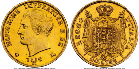 Kingdom of Napoleon. Napoleon I gold 20 Lire 1810-M AU Details (Cleaned) NGC, Milan mint, KM11. From the Robert S. Sloan Collection HID09801242017 © 2...