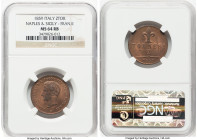 Naples & Sicily. Francesco II 2 Tornesi 1859 MS64 Red and Brown NGC, Naples mint, KM375. HID09801242017 © 2022 Heritage Auctions | All Rights Reserved...