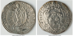 Papal States. Urban VIII Testone Anno 20 (1642) VF, Rome mint, KM218. 30mm. 9.27gm. VRB · VIII · PONT Papal arms / 1642 MAX · ANO · XX SVB TVVM PRAESI...