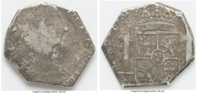 Charles III Cut 8 Reales ND (1759-1788) Fine (Environmental Damage), Mexico City mint. 14.89gm. Cut to North African (Barbary) Standard. HID0980124201...