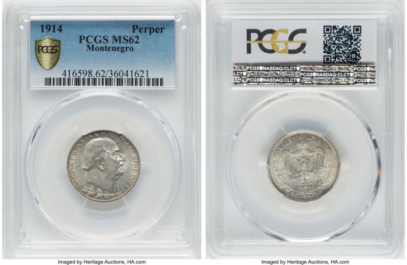 Nicholas I Perper 1914 MS62 PCGS, Vienna mint, KM14. HID09801242017 © 2022 Herit...