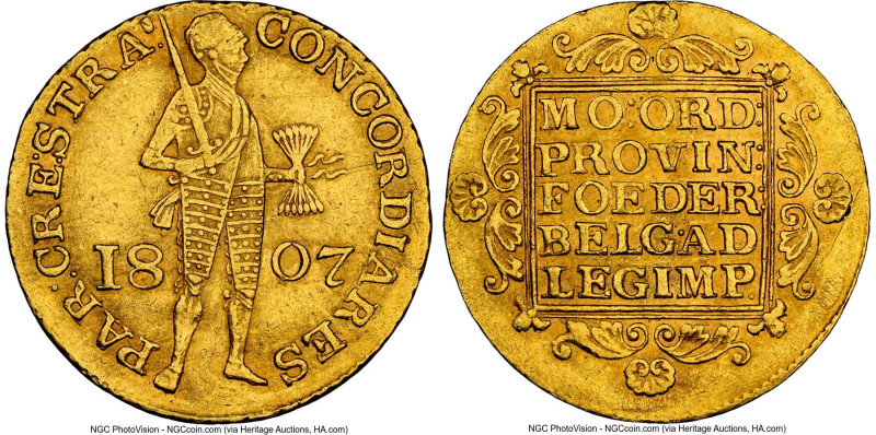 Utrecht. Louis Napoleon gold Ducat 1807 AU Details (Cleaned) NGC, Utrecht mint, ...