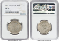 British Mandate 100 Mils 1931 AU58 NGC, London mint, KM7. Key date in series. HID09801242017 © 2022 Heritage Auctions | All Rights Reserved