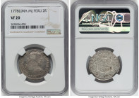 Charles III 2 Reales 1778 LM-MJ VF20 NGC, Lima mint, KM76. HID09801242017 © 2022 Heritage Auctions | All Rights Reserved
