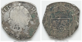 Charles III Cut 8 Reales ND (1759-1788) Fine (Environmental Damage), Lima mint, 15.76gm. Cut to North African (Barbary) Standard. HID09801242017 © 202...