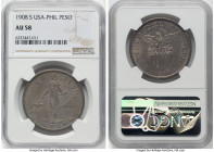 USA Administration Peso 1908-S AU58 NGC, San Francisco mint, KM172. HID09801242017 © 2022 Heritage Auctions | All Rights Reserved