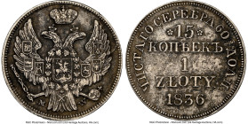 Nicholas I of Russia Zloty (15 Kopeks) 1836-MW AU Details (Environmental Damage) NGC, Warsaw mint, KM-C129. HID09801242017 © 2022 Heritage Auctions | ...