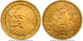 Mihai I gold "Romanian Kings" 20 Lei 1944 MS63 NGC, Bucharest mint, KM-XM13, Fr-21. "Ardealul Nostru" commemorative medallic issue. HID09801242017 © 2...