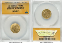 Visigoths. Sisebut gold Tremissis ND (612-621) MS62 ANACS, Ispali mint. HID09801242017 © 2022 Heritage Auctions | All Rights Reserved