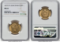 Alfonso XII gold 25 Pesetas 1877(77) DE-M MS61 NGC, Madrid mint, KM673, Cal-68. Conservatively graded. HID09801242017 © 2022 Heritage Auctions | All R...