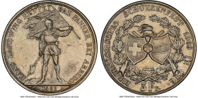 Confederation "Zug Shooting Festival" 5 Francs 1869 MS62 NGC, Bern mint, KM-XS10, Richter-1671. HID09801242017 © 2022 Heritage Auctions | All Rights R...