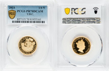 Elizabeth II gold Proof 1/4 Noble (1/4 oz) 2021 PR70 Deep Cameo PCGS, Commonwealth mint, KM-Unl. Mintage: 999. HID09801242017 © 2022 Heritage Auctions...