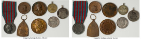 8-Piece Lot of Assorted Medals, Countries represented in this lot include: France, Belgium, Italy, and Germany. Metals represented include: copper, br...