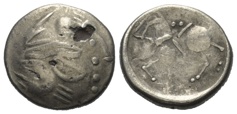 Ostkelten. Muntenien. Typ 'Sattelkopf'.

 Tetradrachme (Silber, subärat).
Vs:...