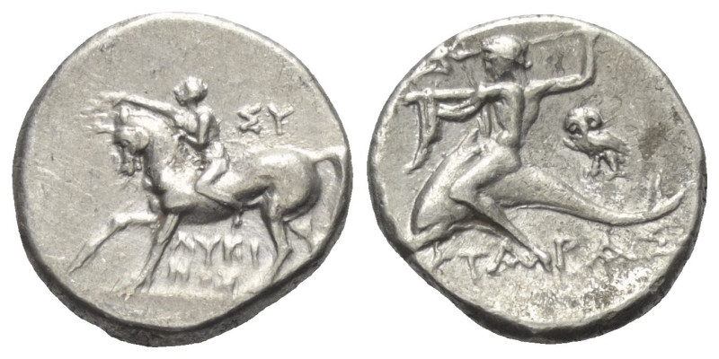 Kalabrien. Tarent.

 Didrachme oder Nomos (Silber). Ca. 272 - 240 v. Chr.
Vs:...